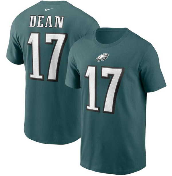 Men's Green Philadelphia Eagles #17 Nakobe Dean 2022 Name & Number T-Shirt